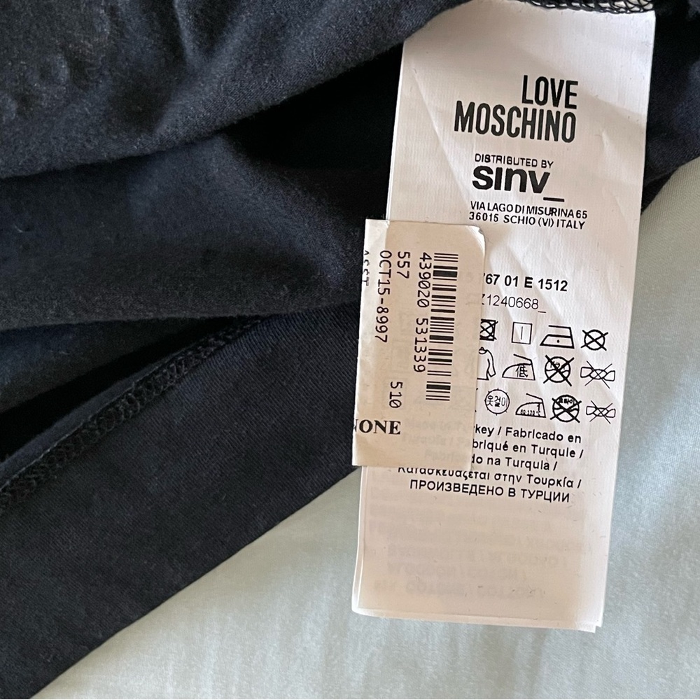 Love Moschino T-Shirt Dress Sz 6 ‘Punk Cake" Black Graphic Gold Studs Goth-nwt - Picture 6 of 9